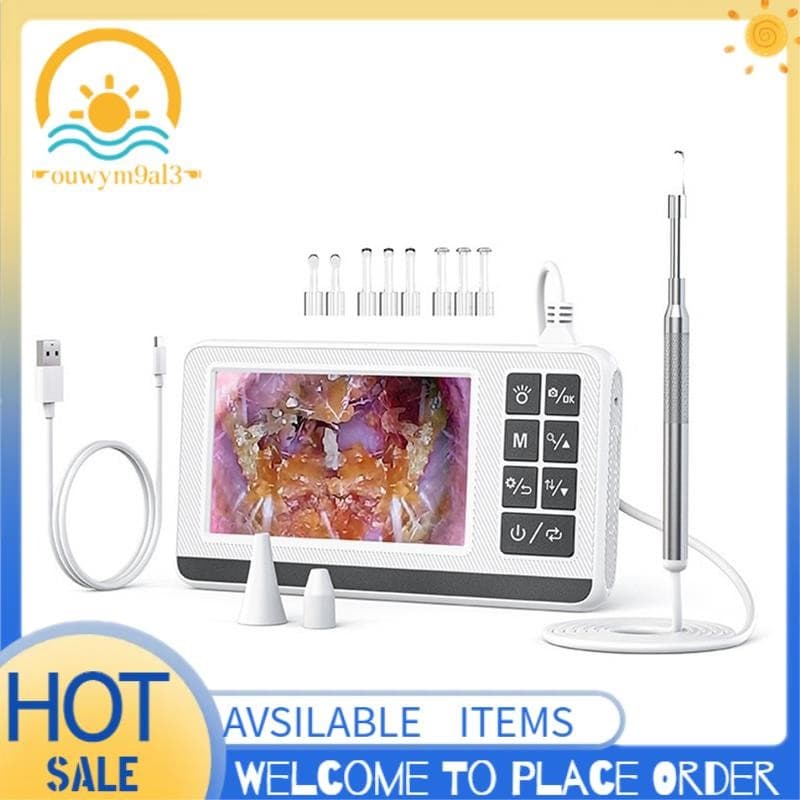 Colher De Ouvido Com Luz Visível Digital , Câmera Otoscópio , Limpador Inteligente , Para Limpeza , Endoscópio