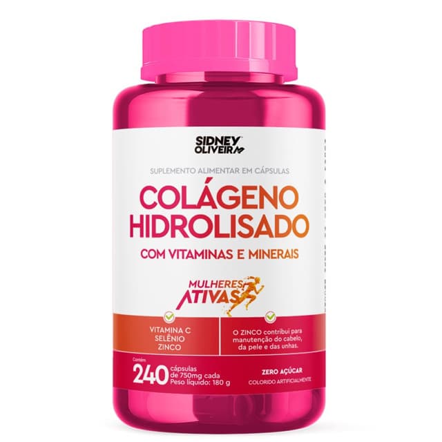 COLAGENO HIDROLISADO + VIT.E MINERAIS MULHERES ATIVAS C/240 CAPSULAS SIDNEY OLIVEIRA