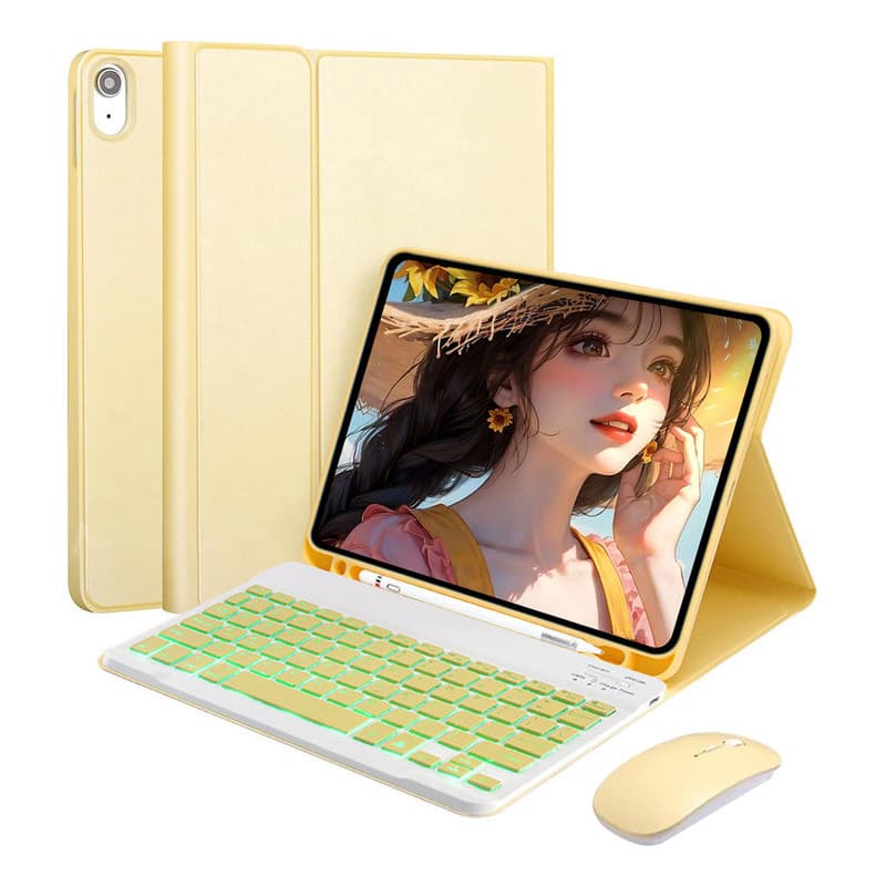 capa com teclado iluminado e mouse para 2018 ou 2020 ou 2021 ou 2022 ipad pro 12,9polegadas 3ª a 6ª Geração