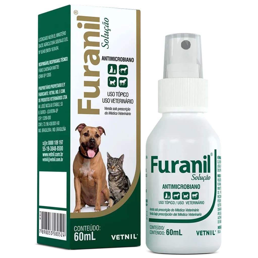 Furanil Solução Spray Vetnil Cães E Gatos 60ml