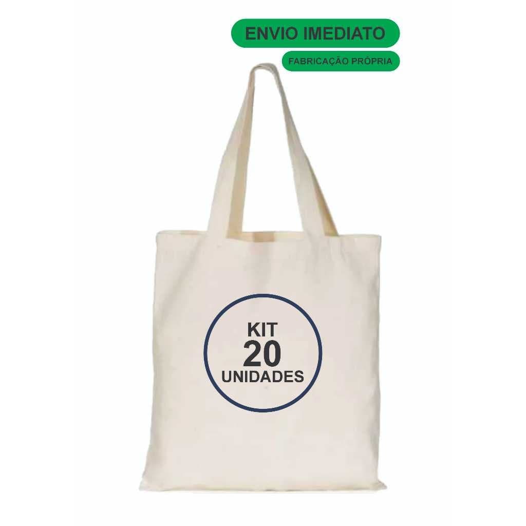 Sacola Ecobag Algodão reutilizável Kit 20 Unidades 30x40 Ecológica Crû Sustentável