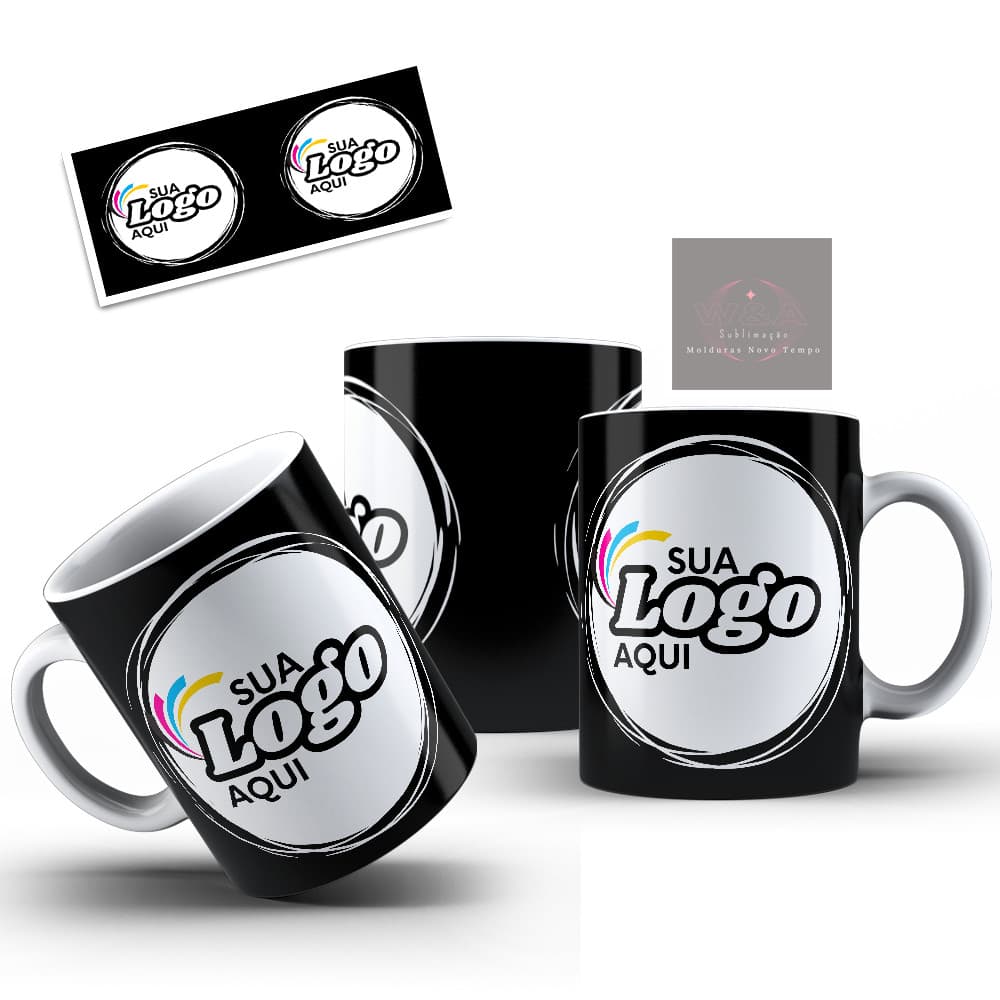 kit 3 canecas de porcelana com seu logo copo personalizado caneca personalizada xícara café 325ml