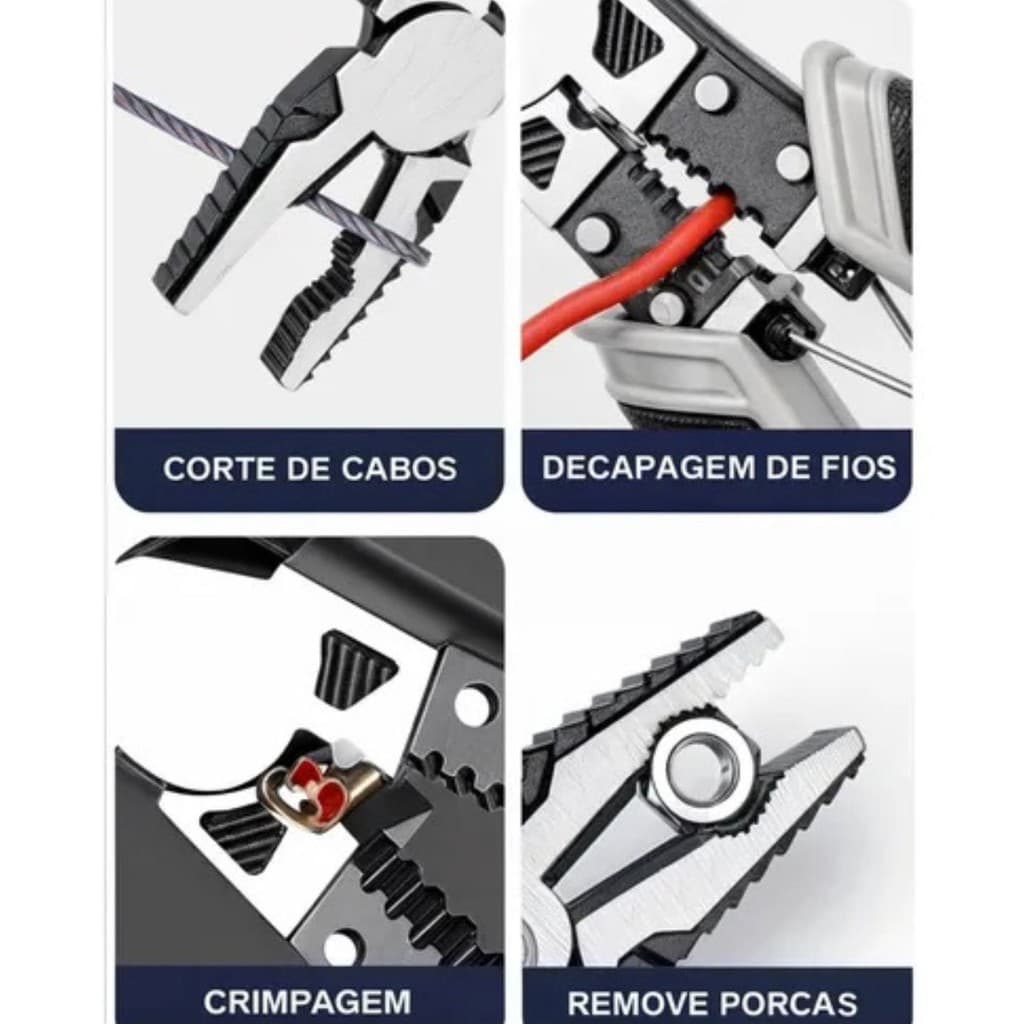 Alicate Universal Titanium Descascador Crimpador Ultra Forte Profissional