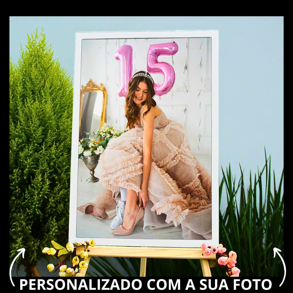 QUADRO TELA DECORATIVA 110X80 PARA FESTA DE ANIVERSARIOS PARA DEBUTANTES 15 ANOS RECPEÇAO 4K HD LUXO