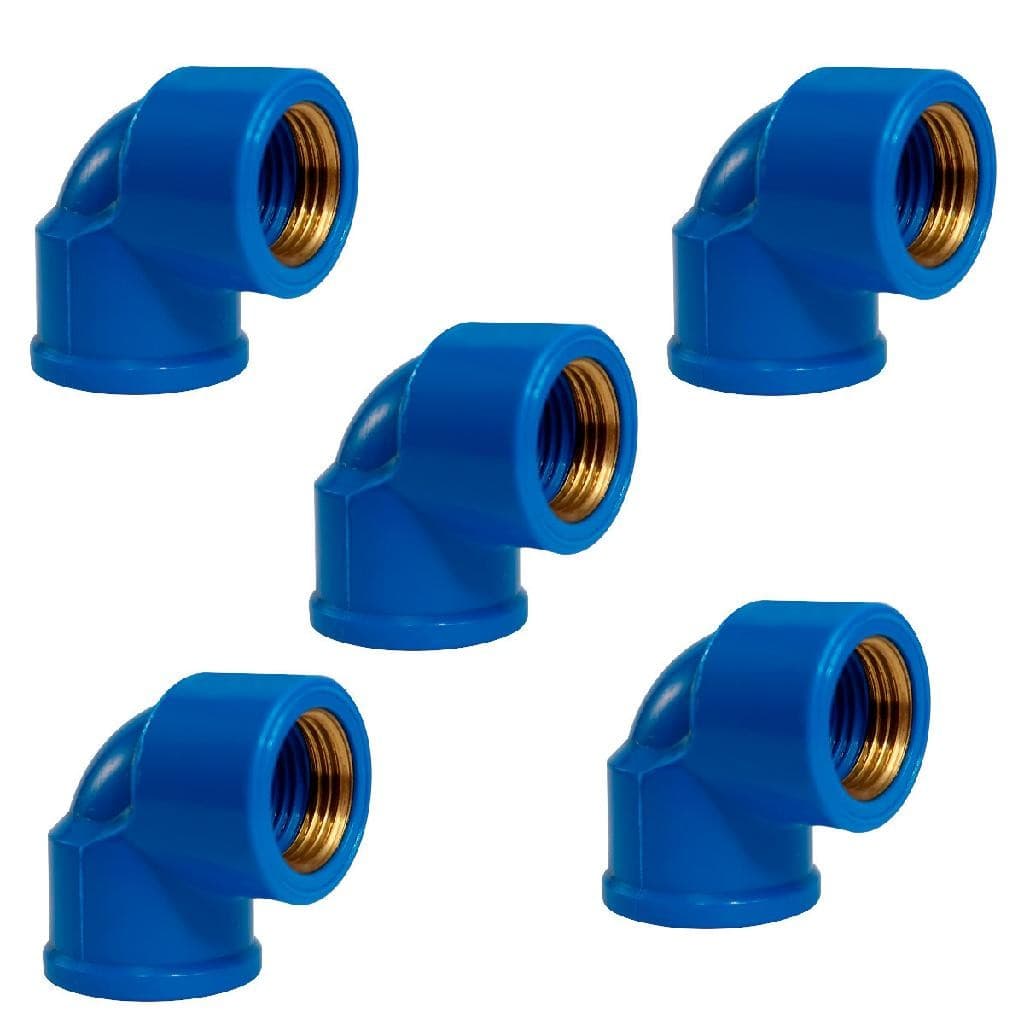Joelho Azul Sold x Rosca Bucha Latão 90º 25 x 1/2 kit 5 pc