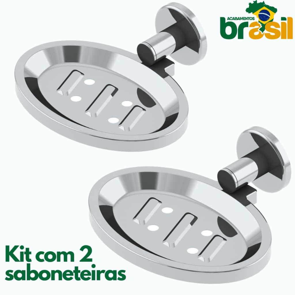 saboneteira Banheiro inox Porta Sabonete maior resistencia kit com 2 Saboneteiras