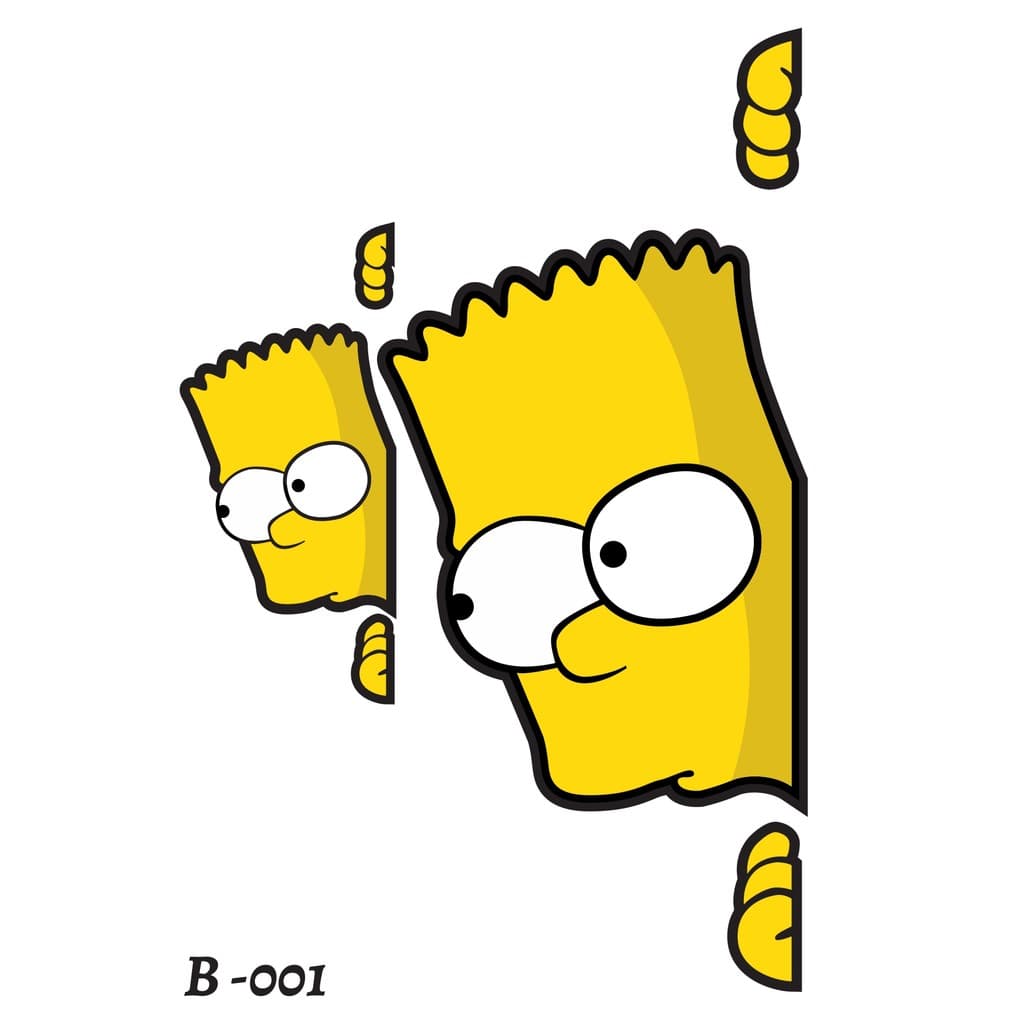 Cartela De Adesivos Personalizados 02 Adesivo Bart SImpson  B-001 Janela Carro Bike Motocross Caminhão Super Qualidade