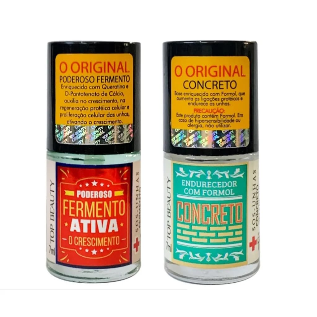 Kit 2 Base Concreto Endurecedor + Base Fermento - Top Beauty