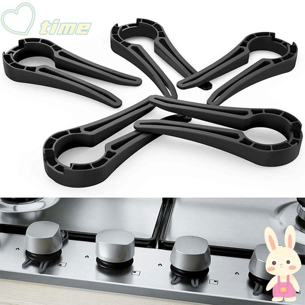 TIME1 5pcs Fechaduras De Botão De Fogão A Gás , Trava Forno Preto De Plástico , Proteção Resistente Ao Calor Para Crianç