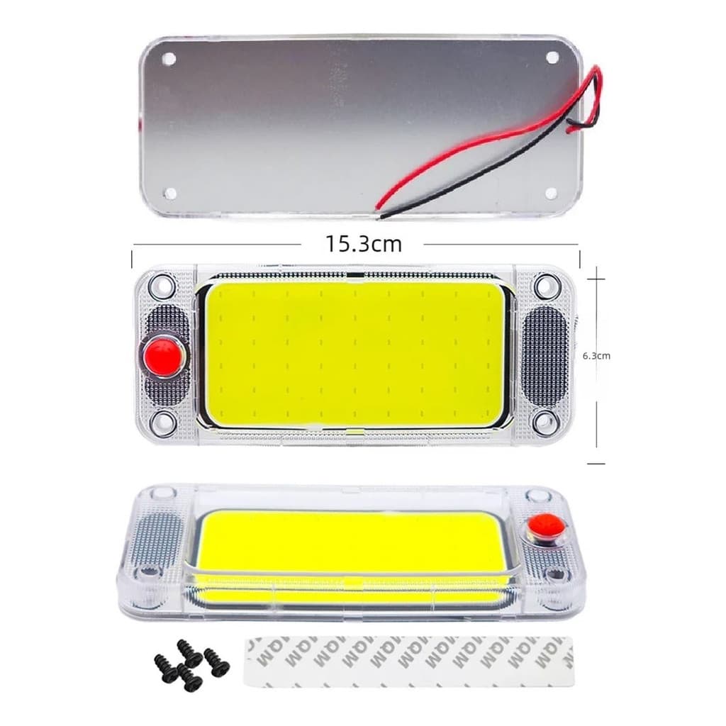Luminária Led de teto Baú Caminhão Universal 15cm 12-24v Branco Frio