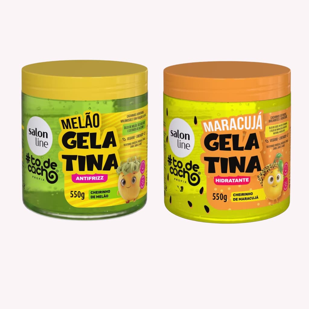 Kit duplinha de Gelatinas Melao e Maracujá Salon Line #todecacho Kids