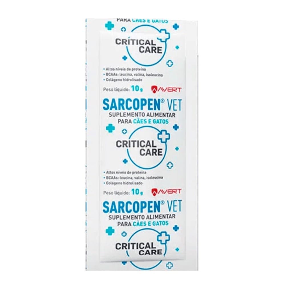 Kit 10 Suplementos  Sarcopen Vet Para Cães e Gatos Avert 10g