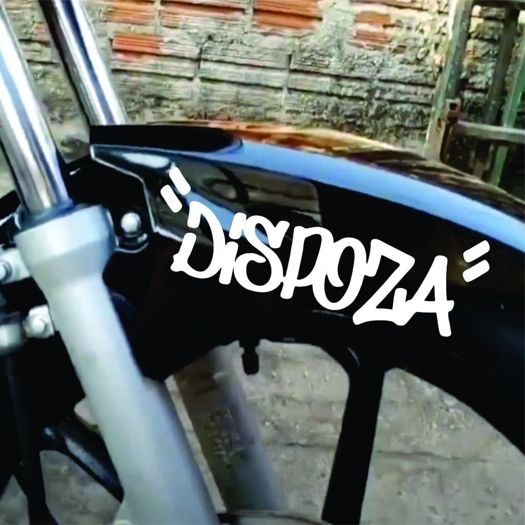 Adesivo ''DISPOZA''  Para Viseira Capacete Moto Tanque Carro Caminhão 18CM