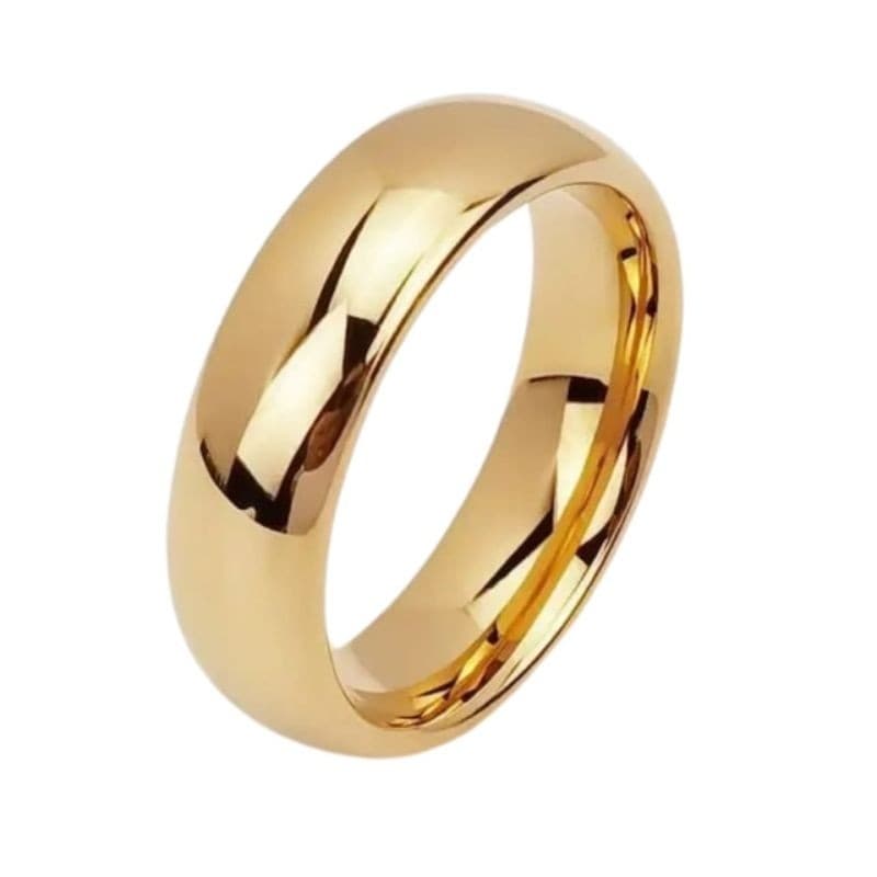 Aliança de Casamento Banhada a Ouro 750K 5.9mm Abaulada Clássica - Elegância e Durabilidade