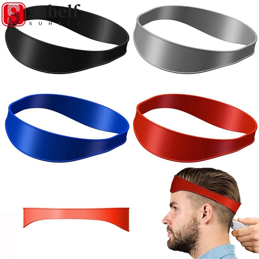 SUHELF Decote Modelo De Barbear Bandana Moda Silicone Salão DIY Guia Corte Cabelo
