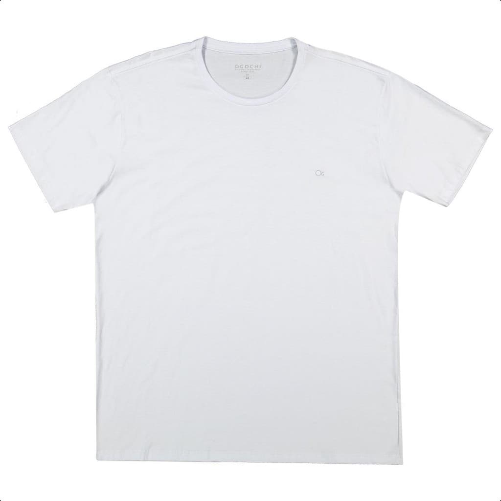Camiseta Básica Plus Size Gola Redonda Branca G2 Ogochi