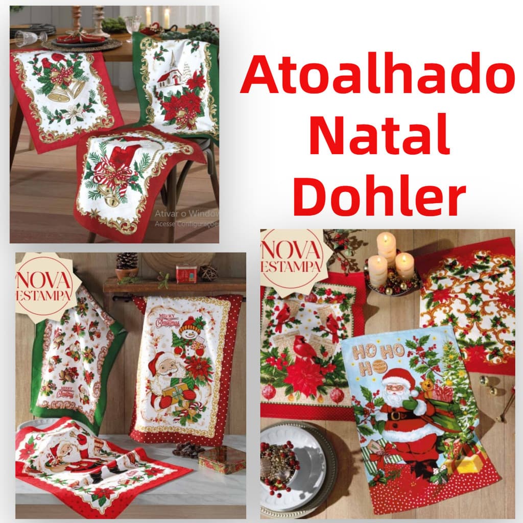 3 un Pano Atoalhado Natal Dohler