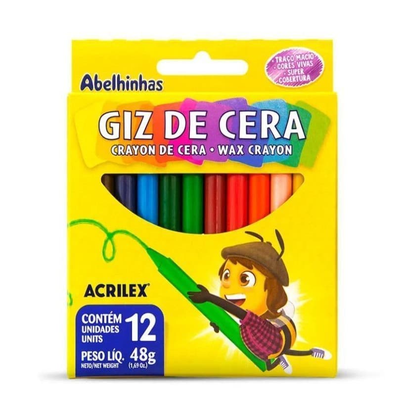 Giz de cera 12 cores 09012 - Acrilex