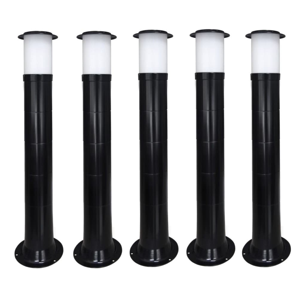 Poste Balizador Luminária Casa Jardim 75cm Preto Kit 5