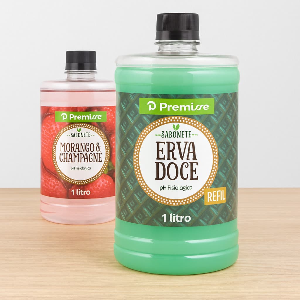 Sabonete Premisse Litro Refil Corpo Líquido Todo Perfumado Mãos Rosto Linha Requinte