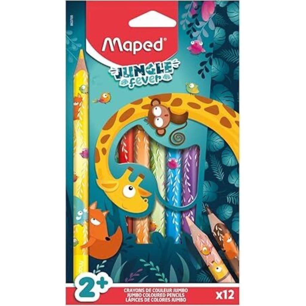 LAPIS DE COR JUMBO MAPED JUNGLE FEVER 12 CORES