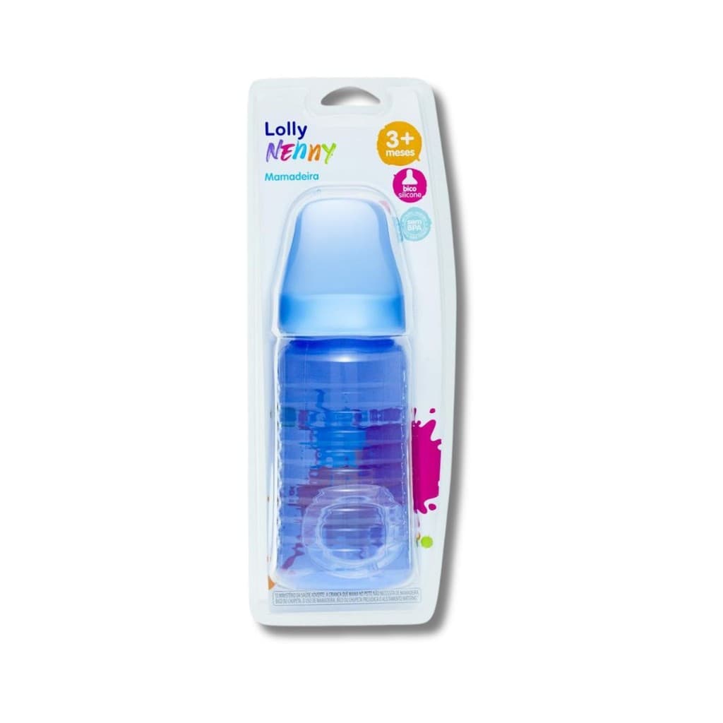 Mamadeira Big Clean 340ml Ortodôntica Lolly Azul