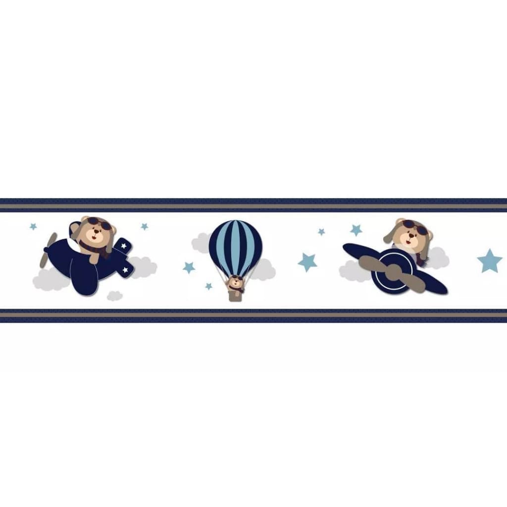 10 Metros Faixas Adesivos Decorativos infantil Ursinho Avião Berçário Sala Quarto