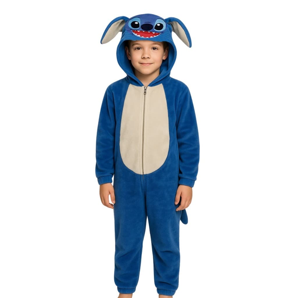 Pijama Macacão Infantil Azul Fantasia Soft Fleece Divertido