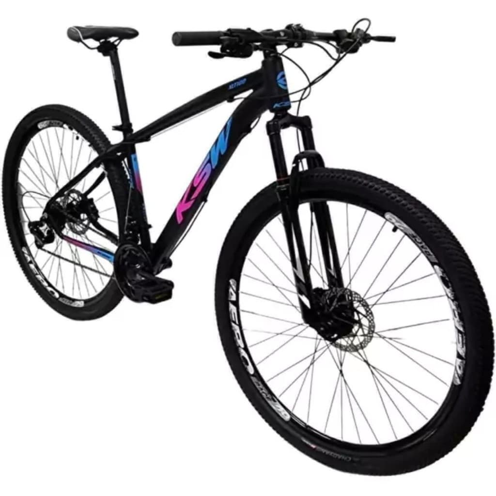 BICICLETA ALUMÍNIO ARO 29 KSW 24V SHIMANO COM SUSPENSAO E FREIO A DISCO