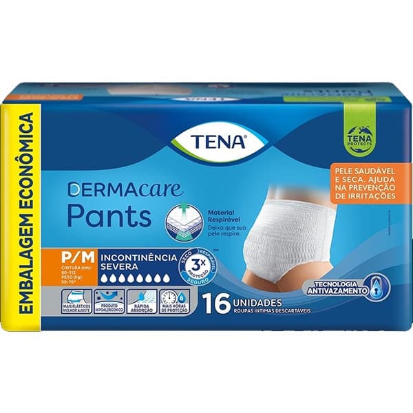 FRALDA CALÇA GERIÁTRICA TENA PANTS DERMACARE P/M INCONTINÊNCIA SEVERA