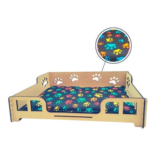 Cama Caminha Sofá Pequeno Casa Pet Cachorro Gato Mdf E Almofada Imgroppo Kim003