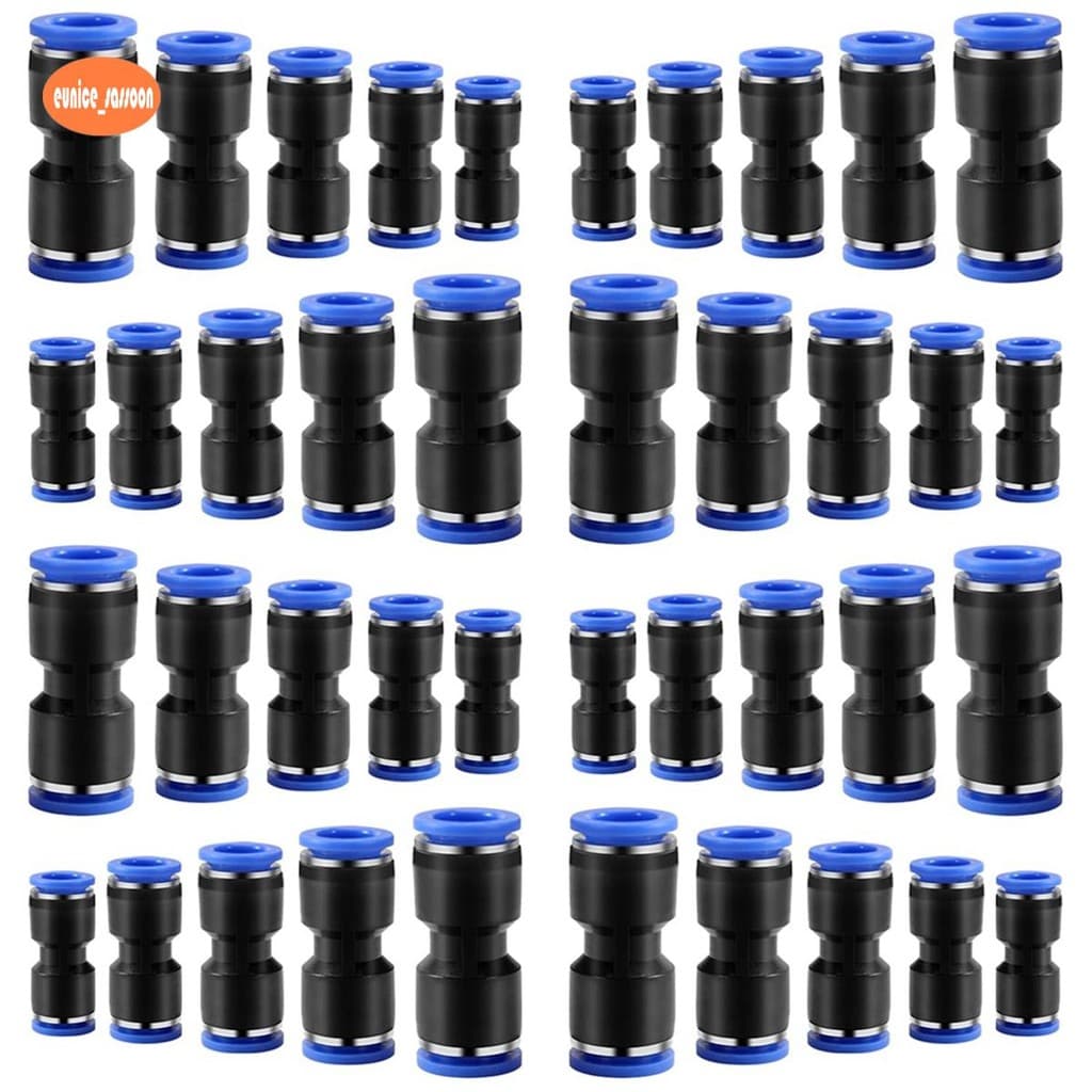 Kit De Acoplador Rápido , Conector De Linha De Ar Pneumático Conexão Direta (4mm/6mm/8mm/10mm/12mm) 40 Peças