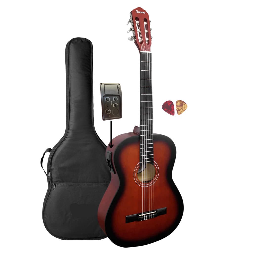 Violão Nylon Elétrico Giannini N14 Sunbust Satin + Capa Luxo
