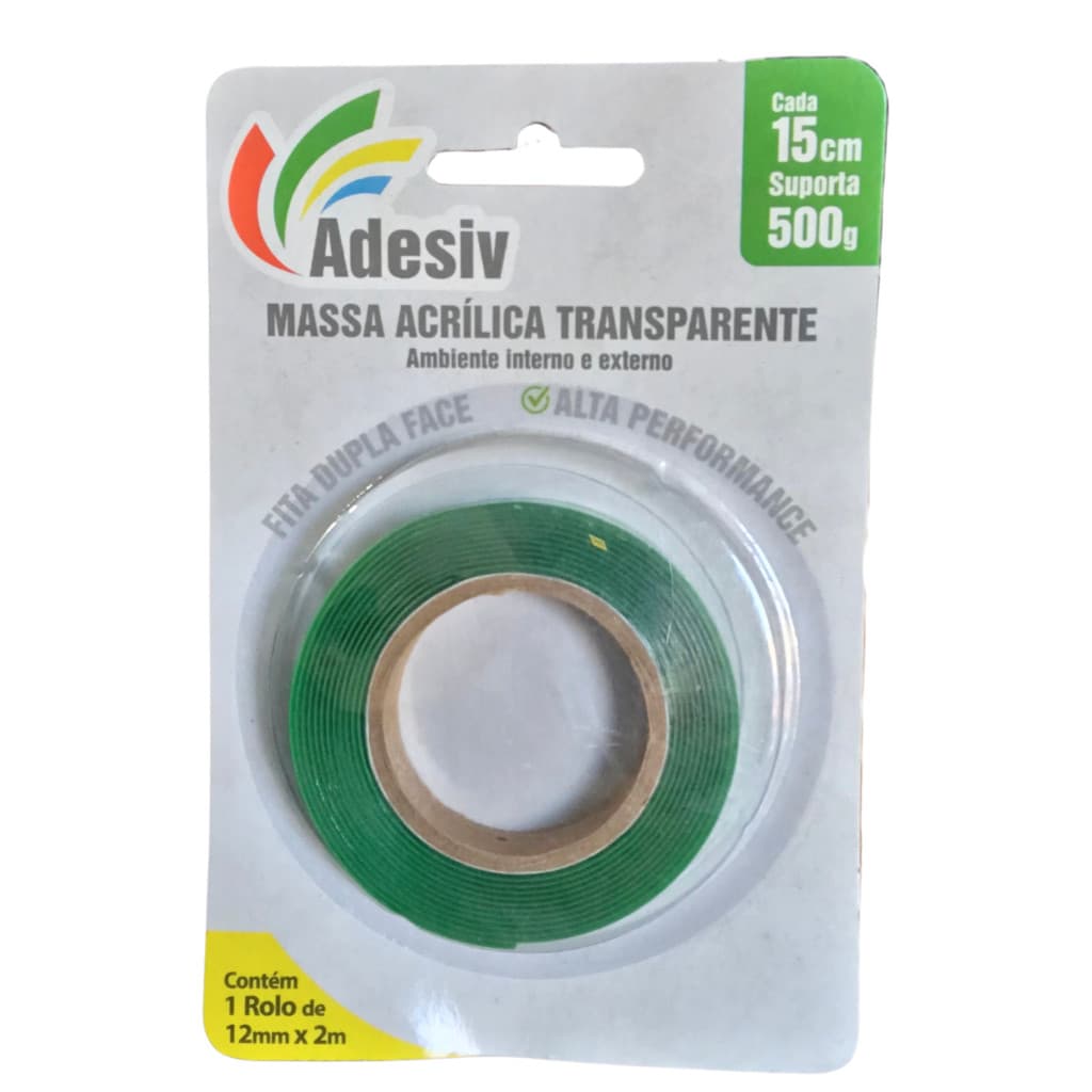 Fita Dupla Face Alta Performance 12mmx02m Cartela Blister