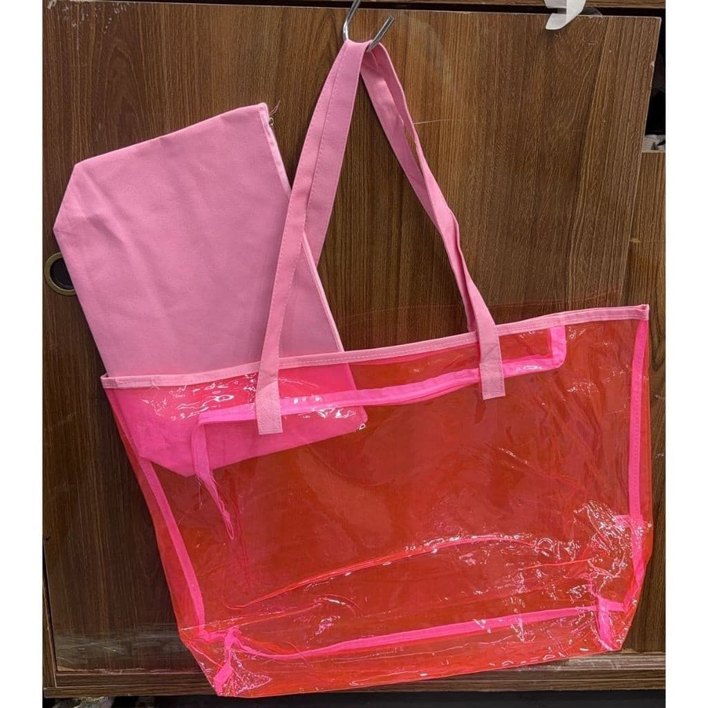 Bolsa De Praia Feminina Silicone + Necessaire Bolsa Sacola De Ombro Mult Uso Moda Verão Lançamento