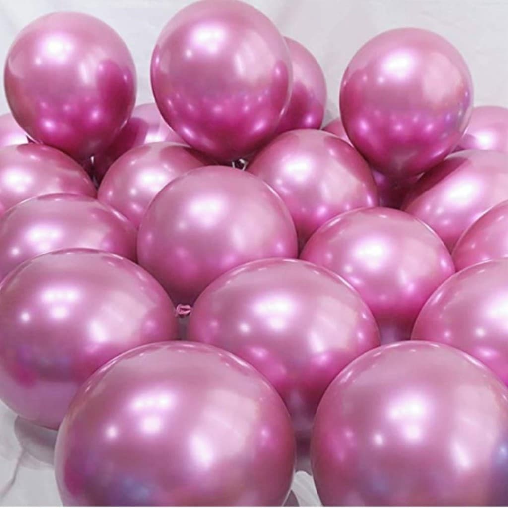 25/50/100 UN BEXIGA BALÃO BOLA PINK ROSA METALIZADA CROMADA GRANDE 10 POLEGADAS FESTA DECORAÇÃO