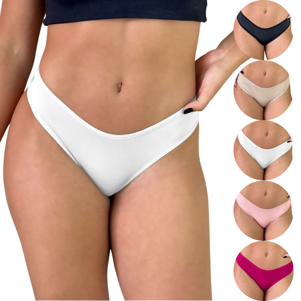 Kit 6 Calcinhas Cotton Algodão Feminina Respirável Antialérgica Viére