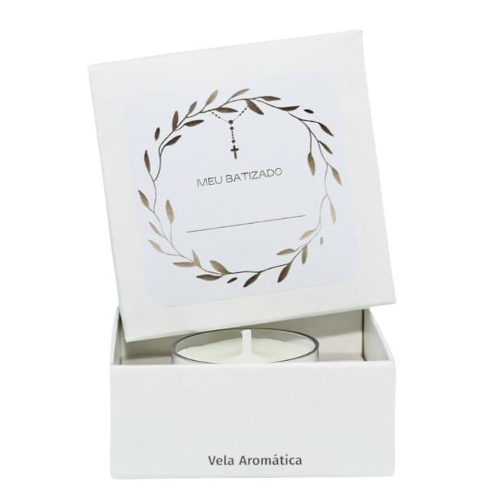 12 Lembrancinhas Meu Batizado Vela Aromática Premium Velitah Brasil
