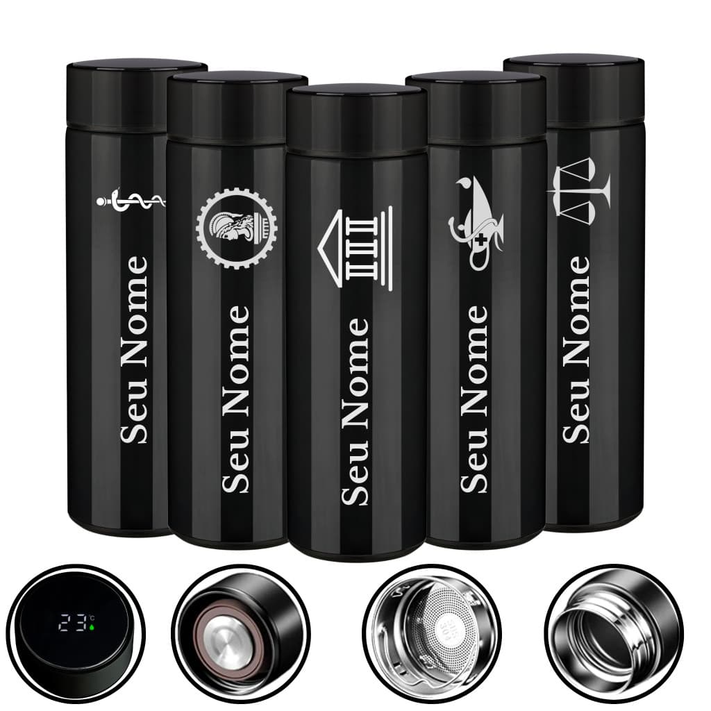 Garrafa térmica a Digital Personalizada Todas as Profissões + Nome 500 ML Inox