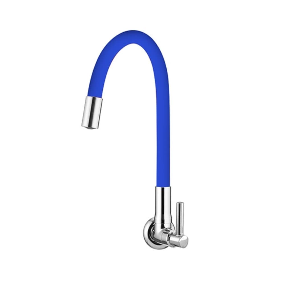 Torneira Cozinha Gourmet Parede Tubo Flexível Azul 1167