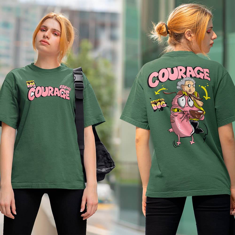 Camiseta Coragem Cão Covarde E Muriel Camisa Com Desenho Perosnalizada Feminina Algodão