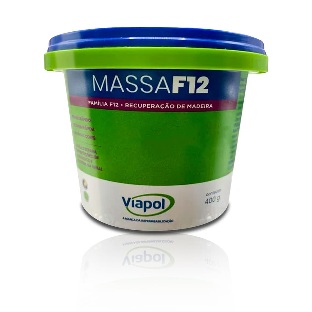 Massa Para Madeira Branca F12 Viapol 400g Reparo Móveis Mdf