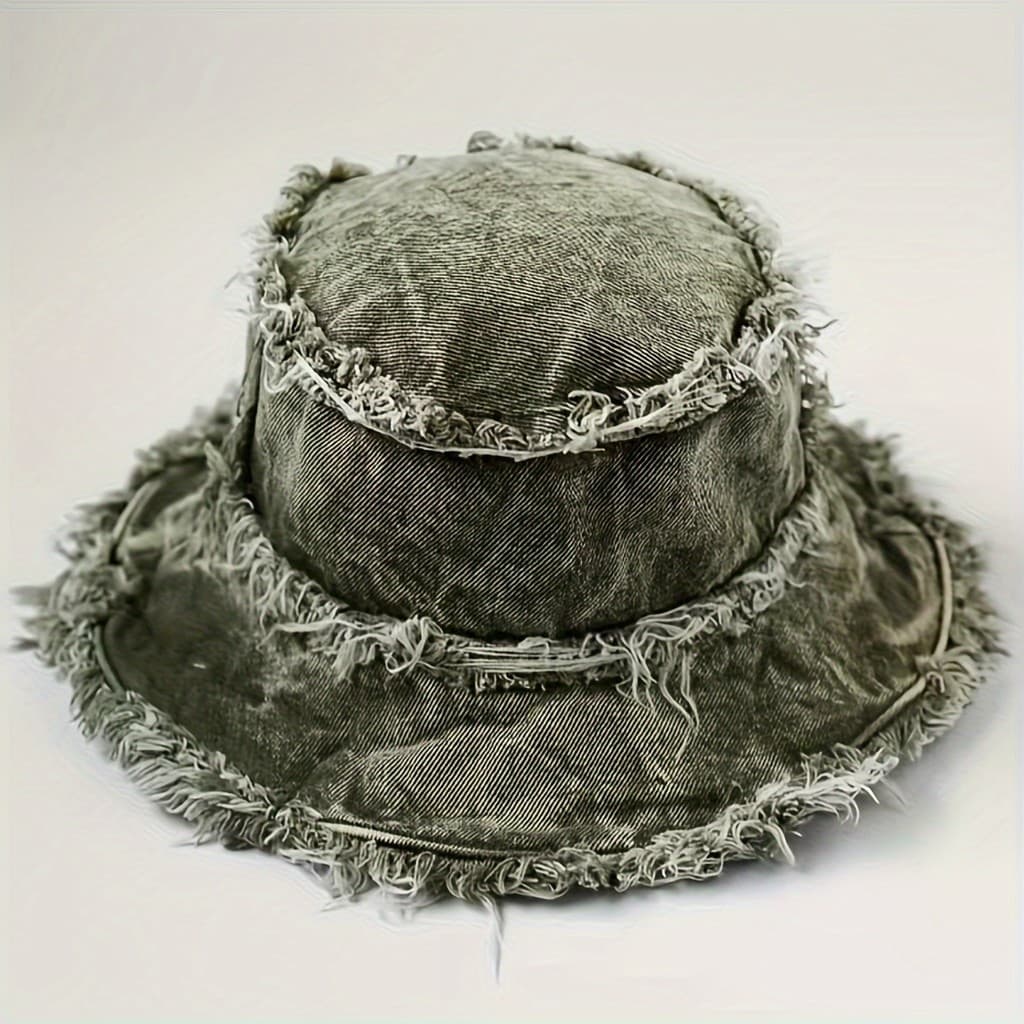 Chapéu Bucket Vintage de Denim Desgastado*-* ---- &&*&&*-&&&*-*&**&&*&&&-&*&&&&-*-&
