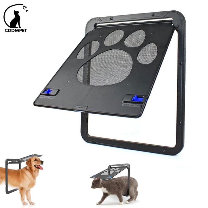 24x29cm Porta Para Gato Animais De Estimação Tela Magnética Com Fechadura Segura Exterior Cachorro Janela Portão