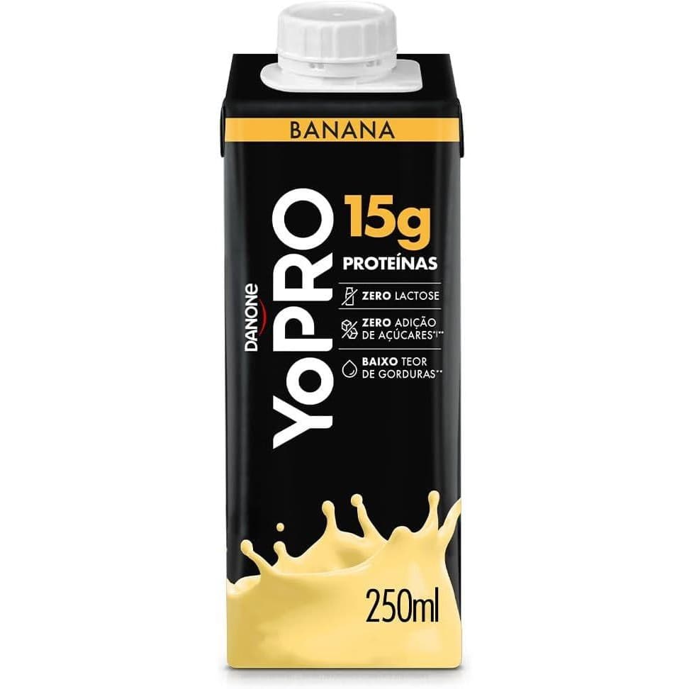 Kit C/ 2 YoPRO Bebida Lactea UHT Banana 15g de proteinas 250ml