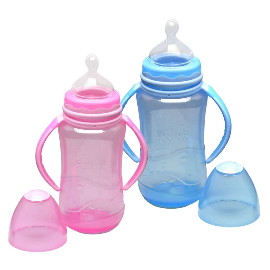 Mamadeira Kuka Aquarela Big 330ml com Alça Removível Bico Achatado