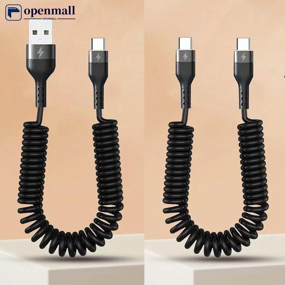 OMALL Primavera Telescópica 100W 5A Carregamento Rápido Tipo C Cabo De Dados USB Micro Carregador De Telefone Para Carro