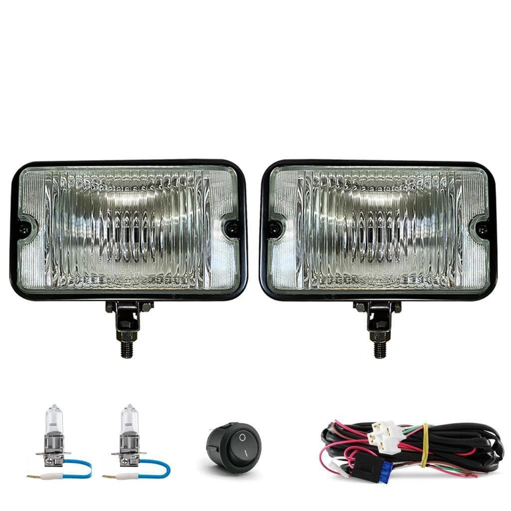 Kit Farol Milha Auxiliar Universal Quadrado Capa Sierra I I
