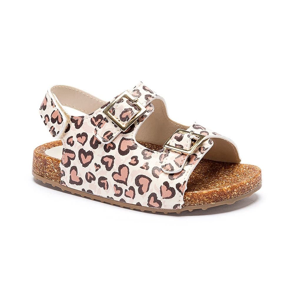 Sandália Infantil Menina Birken Casual Estampada Zebra Coração 9716 Pequito
