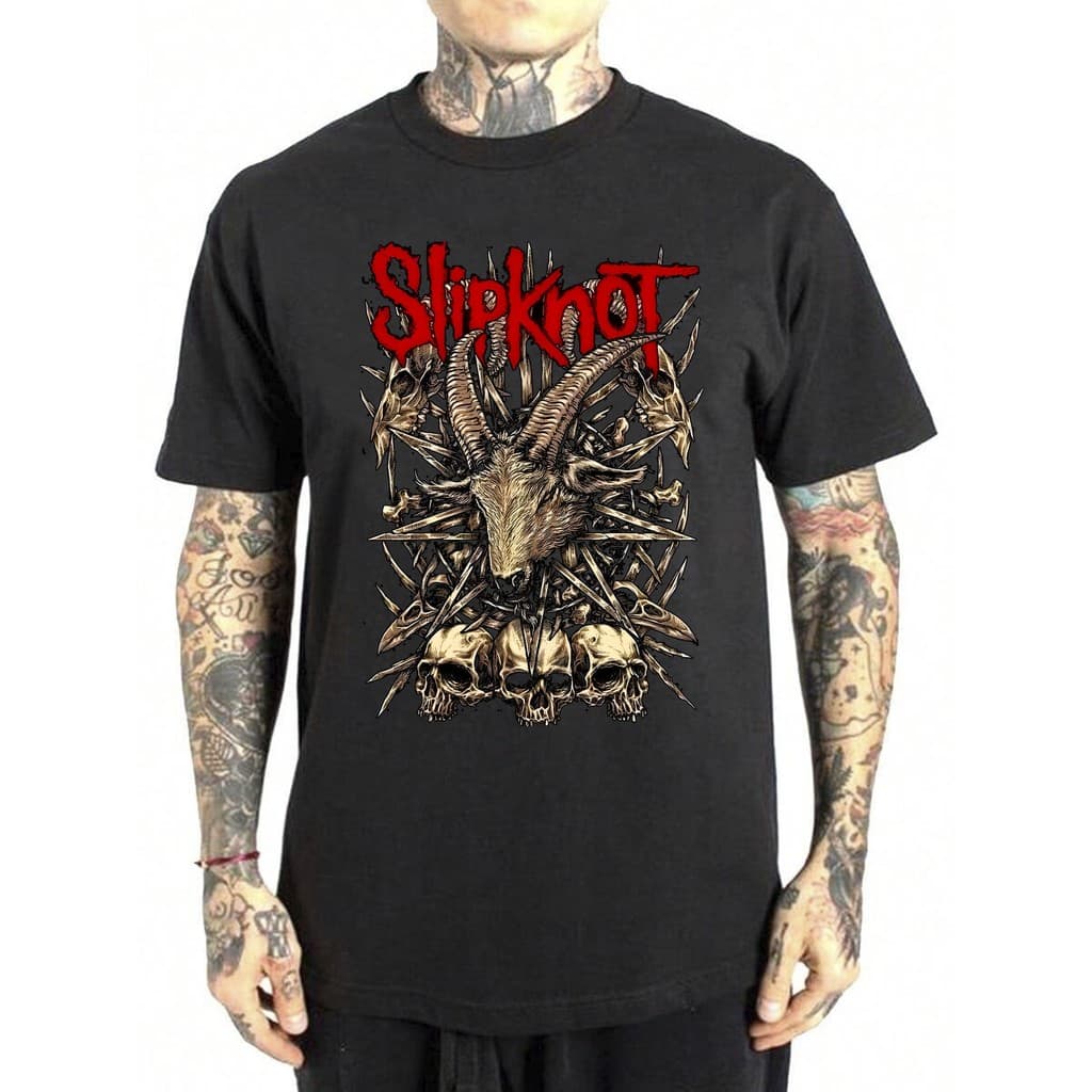Camiseta Banda Slipknot Rock Internacional Caveira Camisa  Unissex Masculino Feminino  Streetwear Plus